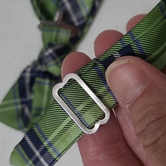 Stylish Green and Blue Plaid Kids Bow Tie - Picture 3 of 4
